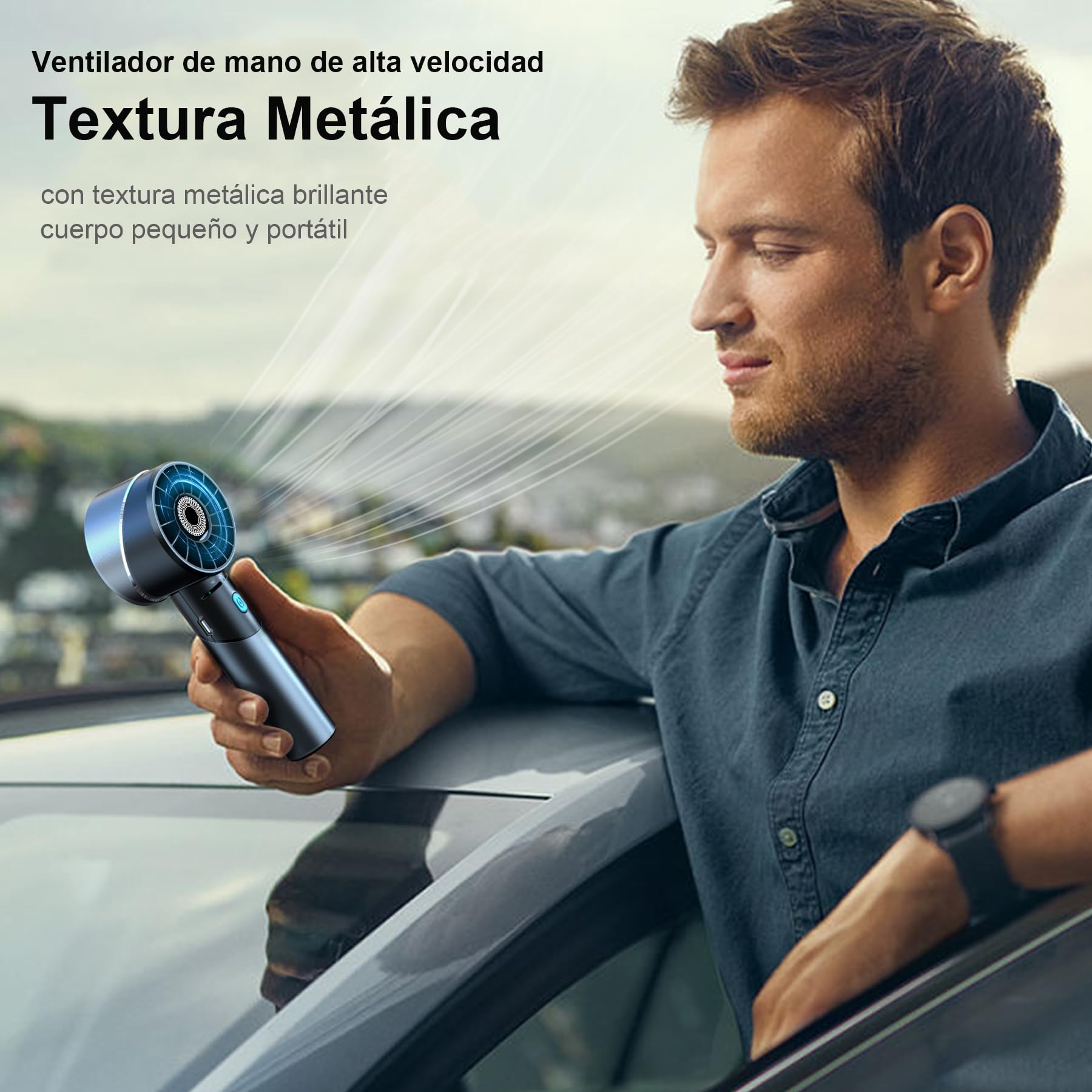 Ventilador de mano,ventilador portátil turbo 7000 RPM con batería 16H,mini ventilador de bolsillo recargable por USB con 4 velocidades para exterior, viajes, oficina y hogar, Regalo de verano