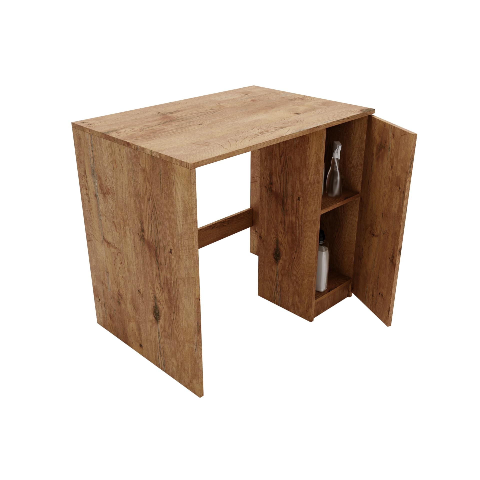 MRBLS_HOME Waschmaschinenschrank 96 X 88,5 X 62 cm (B/H/T) – Überbauschrank mit Stauraum für Trockner oder Geräte – Schrank für Waschmaschine – Trockner Schrank (Retro Eiche)