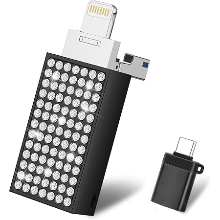 Amazon Puubar Usbメモリ フラッシュドライブ Iphoneメモリ おしゃれ 象眼細工の人工ラインストーンダイヤモンド キラキラ フラッシュメモリ Iphone Pc Android Ipad Pro対応 容量不足解消 パスワード保護 Usb3 0 高速データ転送 キャップ式 ストラップホール付き