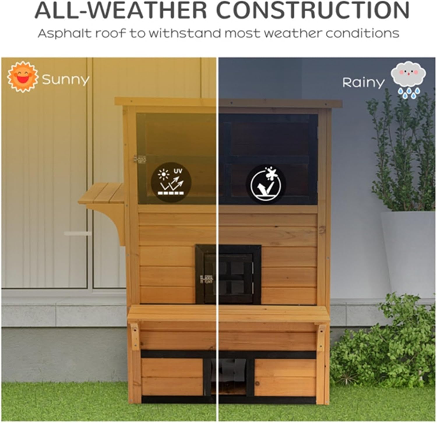 review 3-Tier cattery, cat House, cat condo, 5 Doors, Escape Door, Jumping Platform, Floor Hole, Multiple Cats, Suitable for Cats Weighing up to 10 pounds, Brown