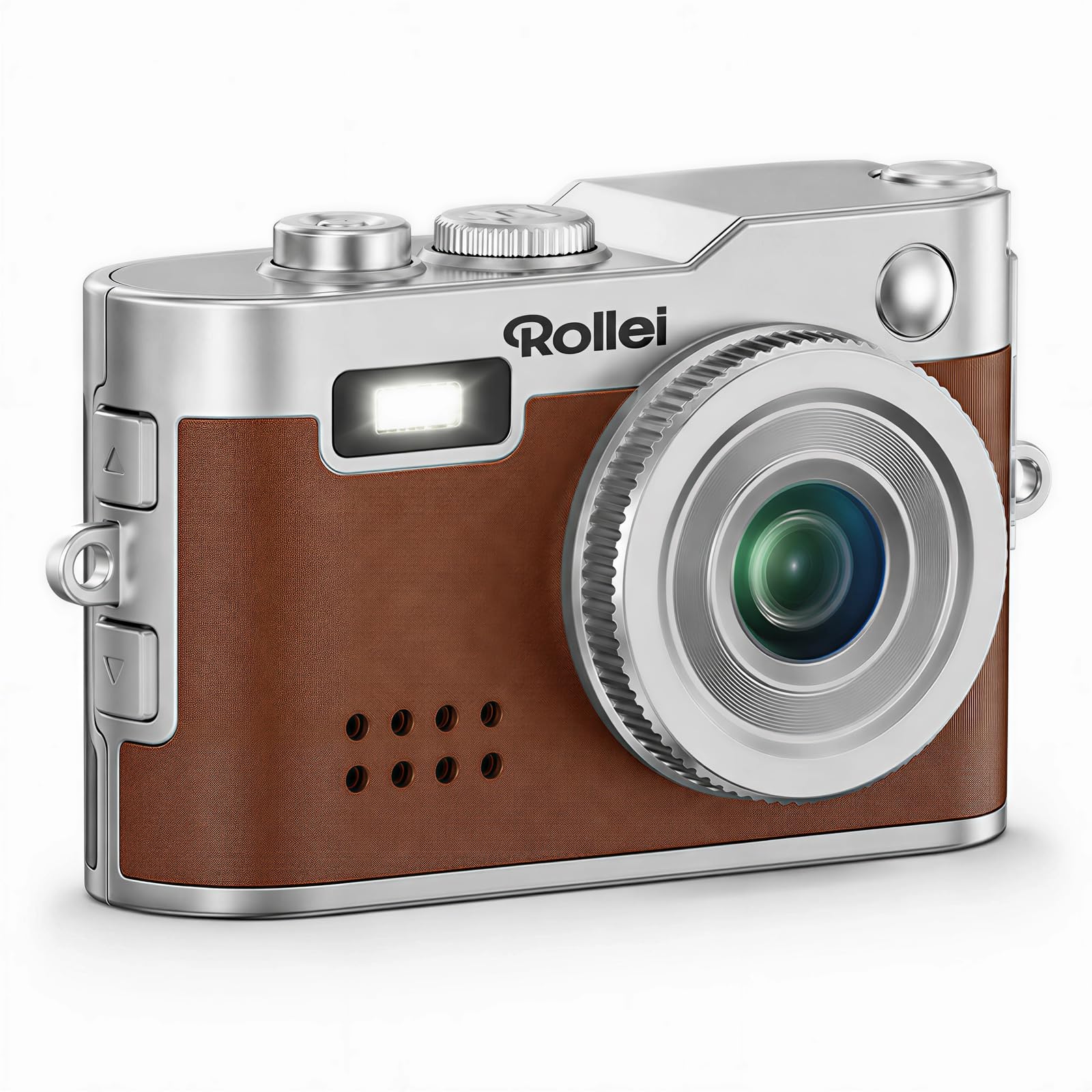 Rollei Mini Keychain Digital Camera 1080P for Travel Camping Vlog (Brown)