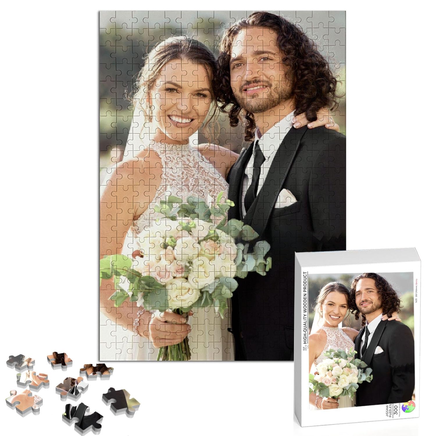 Custom Puzzle, Personalized Puzzle from Photos, Customized Puzzle 120/200/300/500/1000/1500 Pieces for Family, Christmas, Pet, Birthday, Wedding Gift