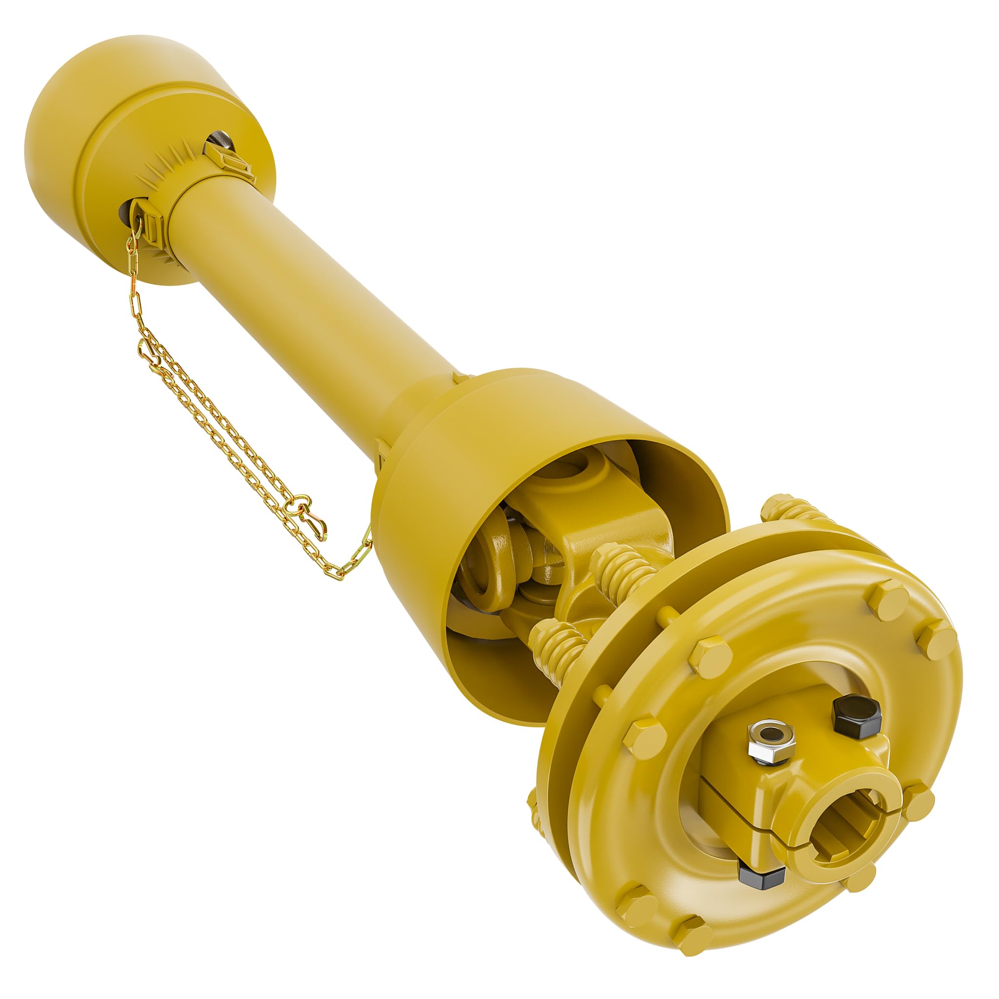 WilTec Embrayage de Cardan - 6 Dents / 1 3/8" (34,9 mm) / Filets Femelle et Mâle / 1200 Nm Max. - Raccord pour Arbre de Transmission - Couleur Jaune