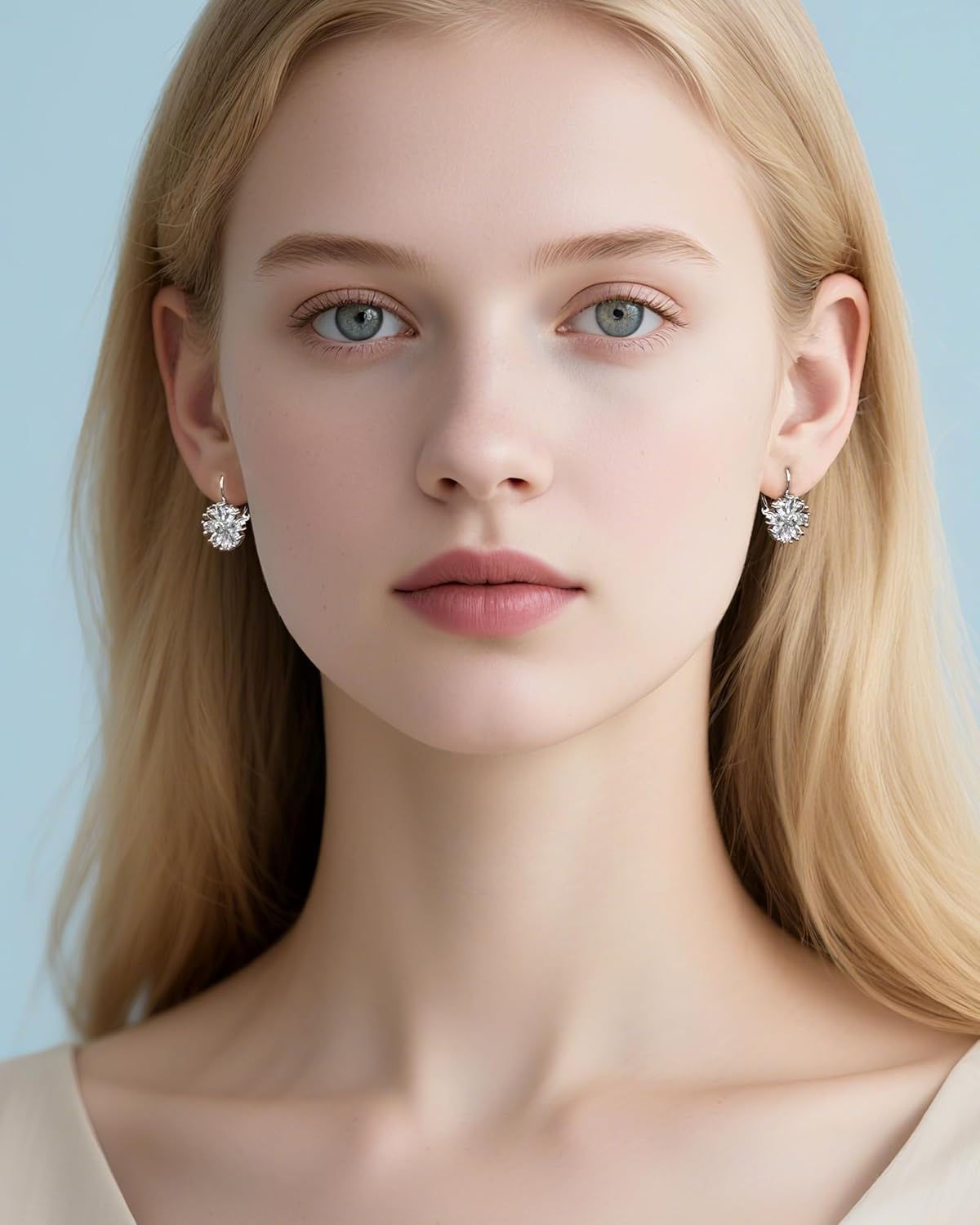 Gold Plated Flower Earrings Birthstone Leverback Earrings Hypoallergenic Vintage Floral Earrings for Women Trendy - Image 3