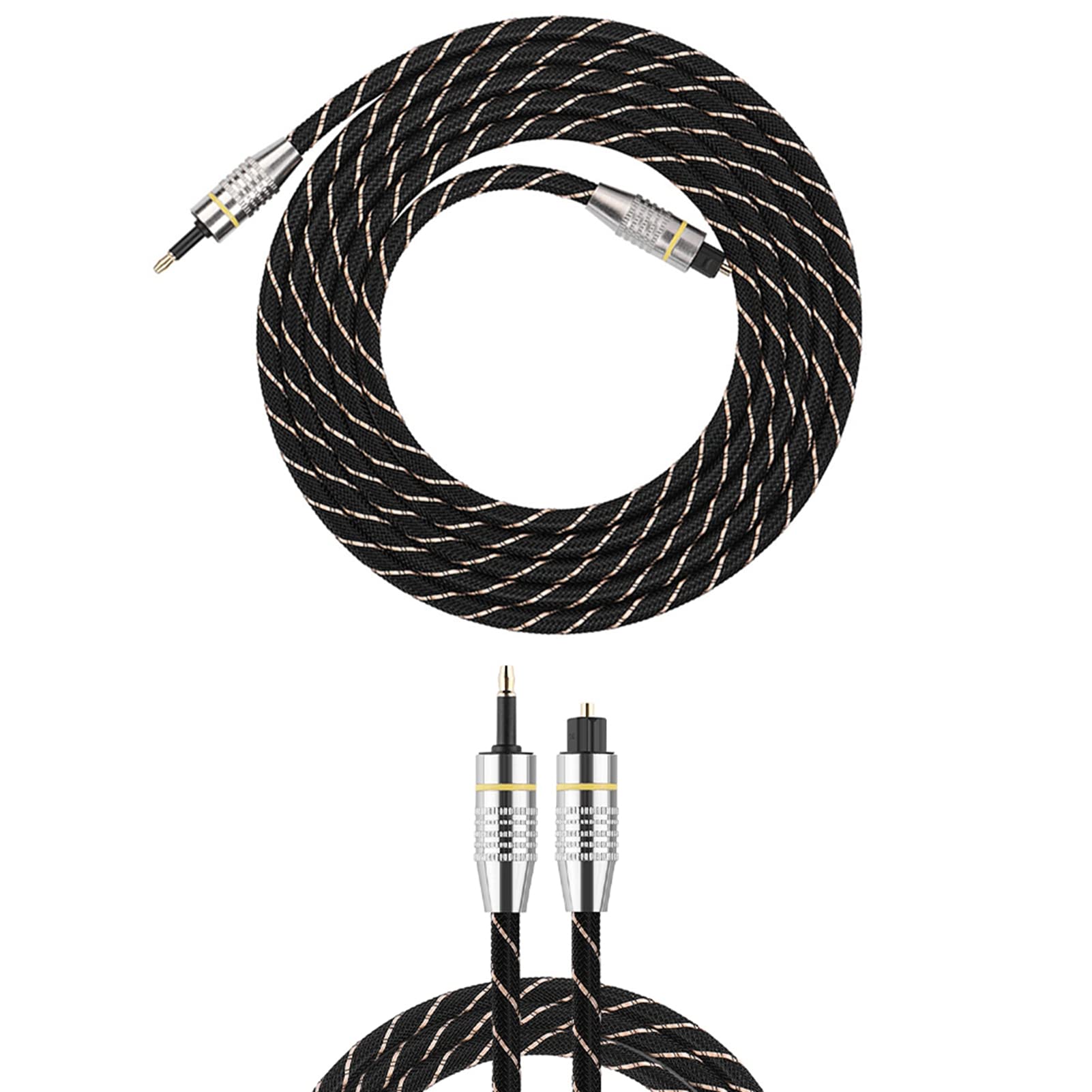 Ejoyous Cable Toslink de 3,5mm, Digital Mini Toslink a Cable 250M Bit/s Ancho de Banda SPDIF Chapado en Oro para DVD/CD (2 m/6,56 pies)