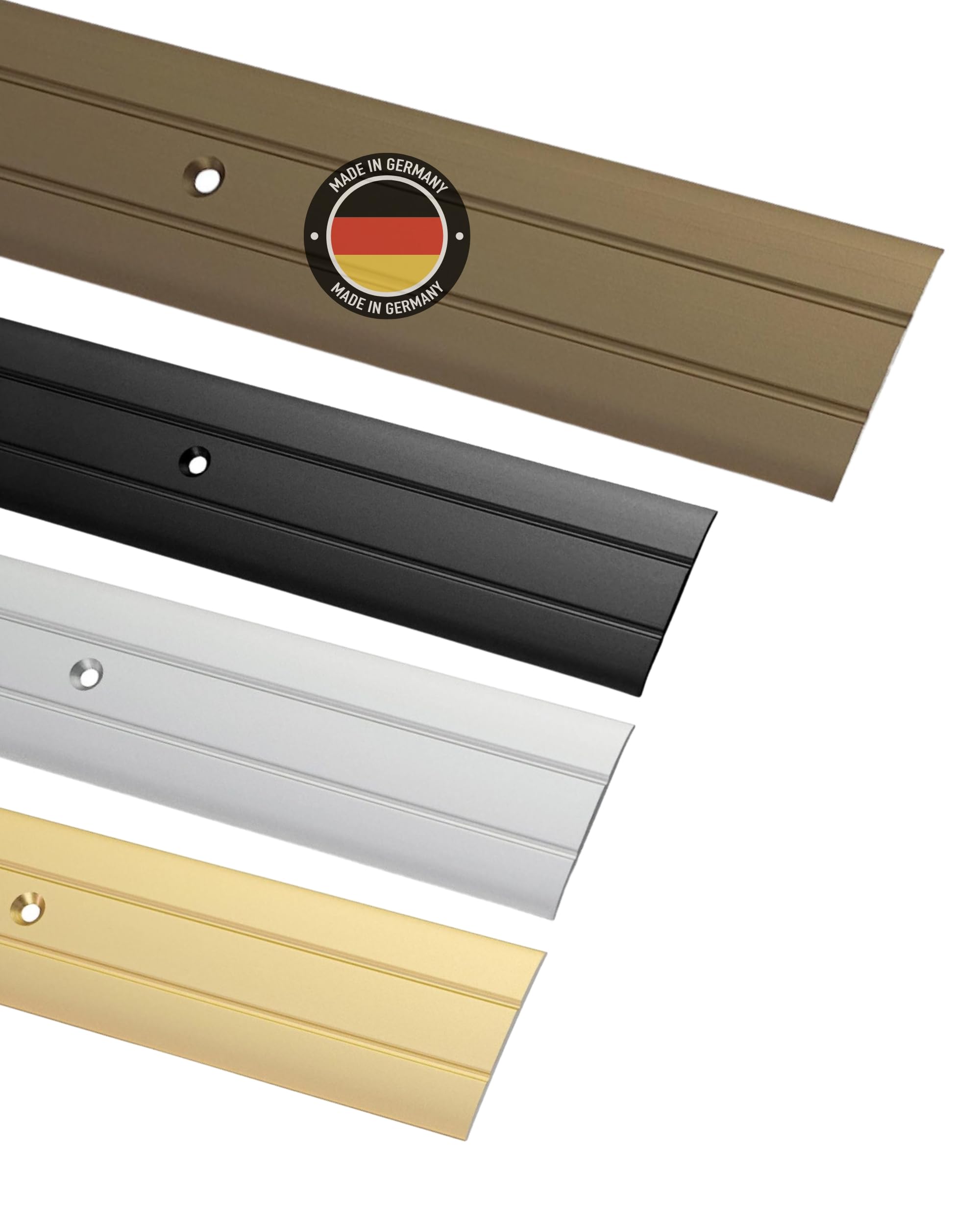 Gedotec Transition Profile Aluminum Floor Strip for screwing Transition Rail for Floors | Length 100 cm | Width 37 mm | Floor Profile Alu Bronze | Compensation Profile Perforated |Threshold - 1 Piece