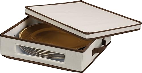 Vista 12 de Household Essentials baúl de almacenamiento de vajilla para platillos