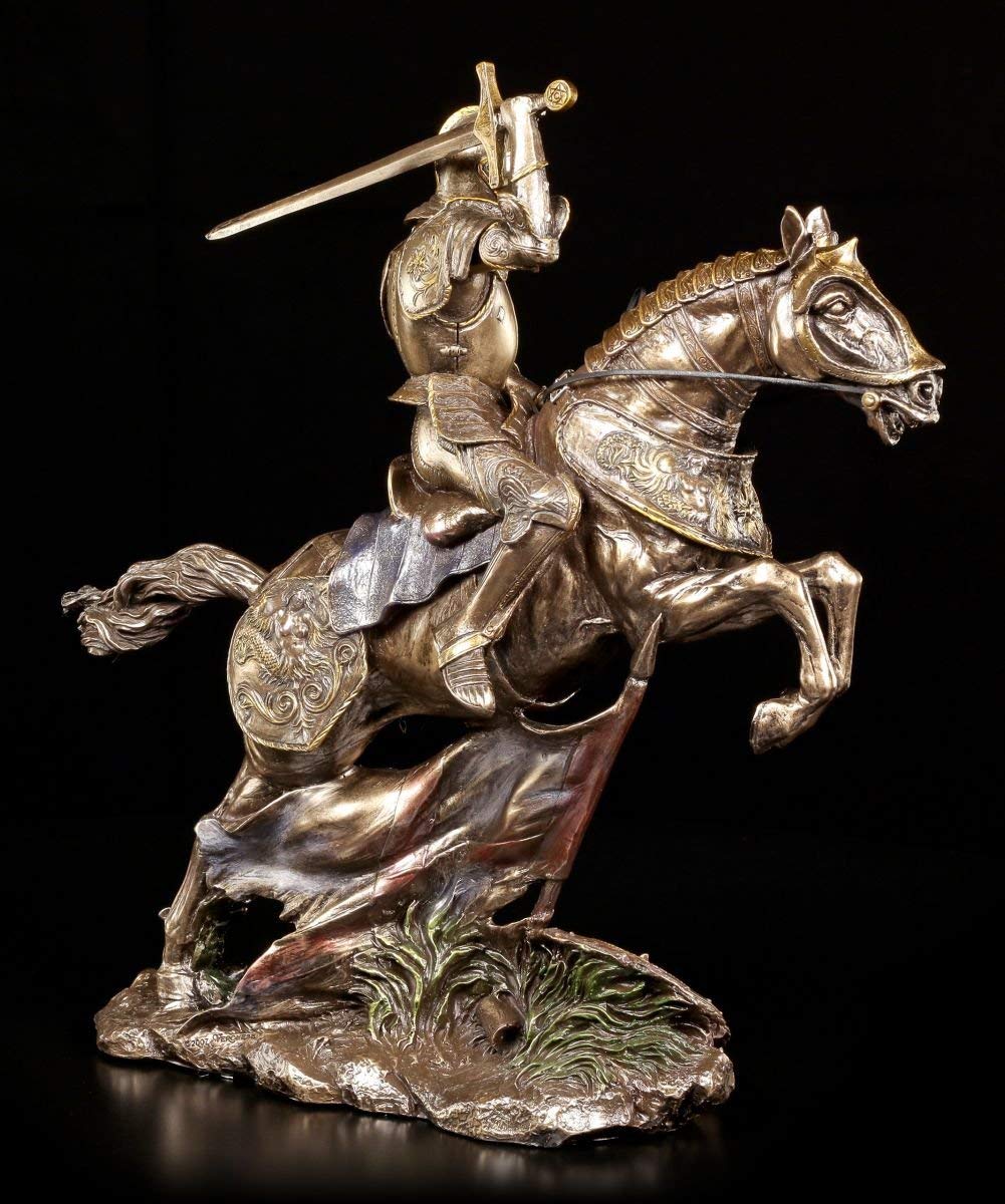 Veronese Ritter Figur mit Schwert im Sprung Ritterfigur Mittelalter Pferd Reiter