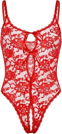 Kolagri Women One Piece Lingerie Deep V Teddy Lace Bodysuit See Through Underwear S-XXL