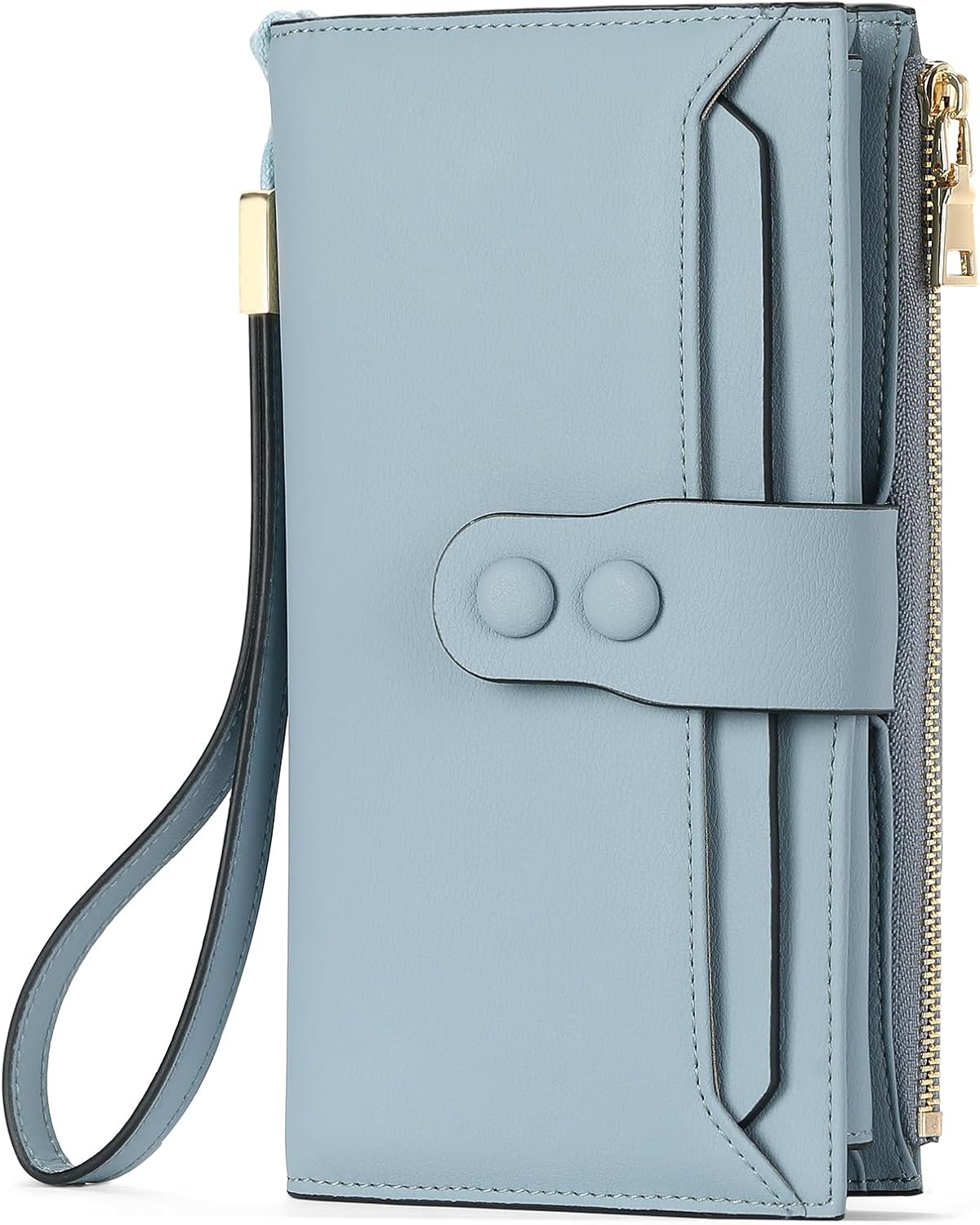 SENDFN Large Womens Wallet Leather RFID Blocking Multi Card Organizer Wristlet