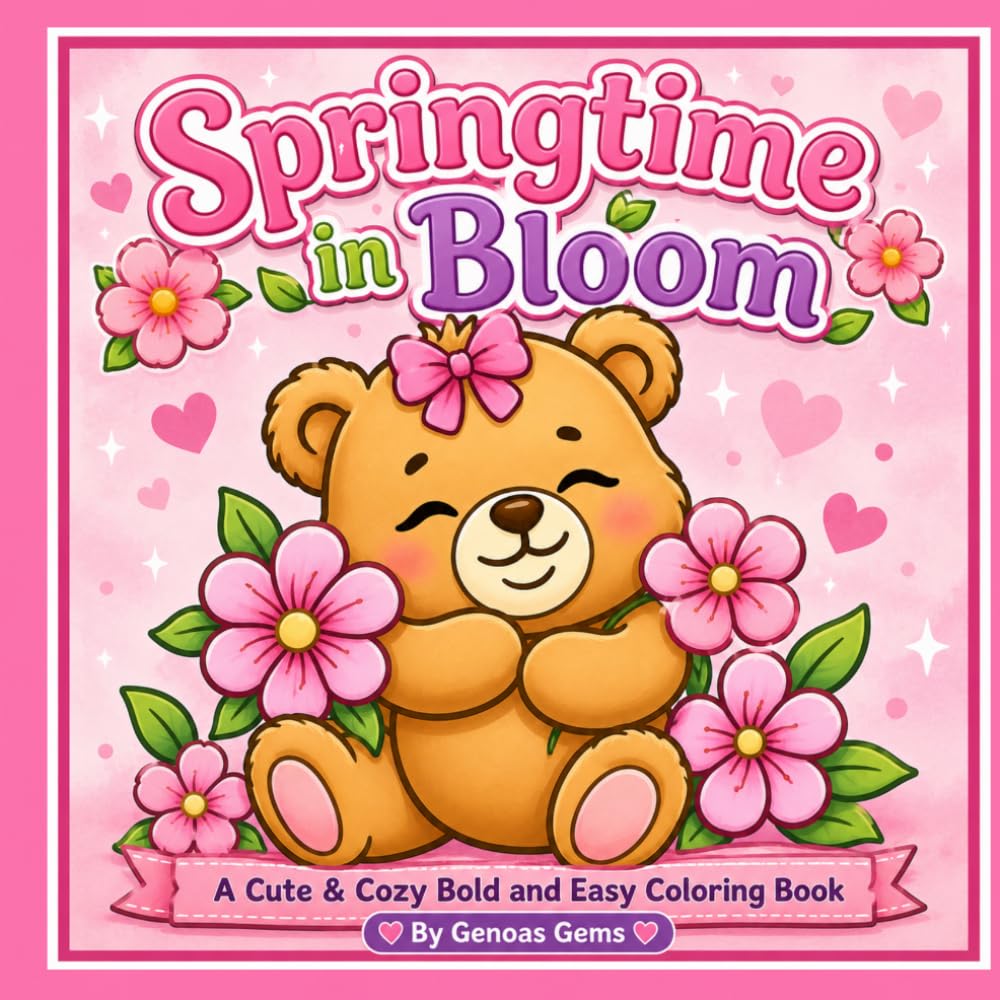 Springtime in Bloom: A cute and cozy coloring book