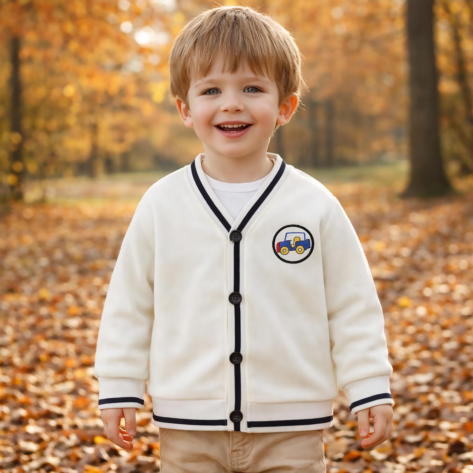 Kunyeah Baby Junge Langarm Strickjacke Kleinkind V-Ausschnitt Oberbekleidung Kleinkind Herbst Winter Mantel Junge Strickjacke Pullover für 2-8 Jahre