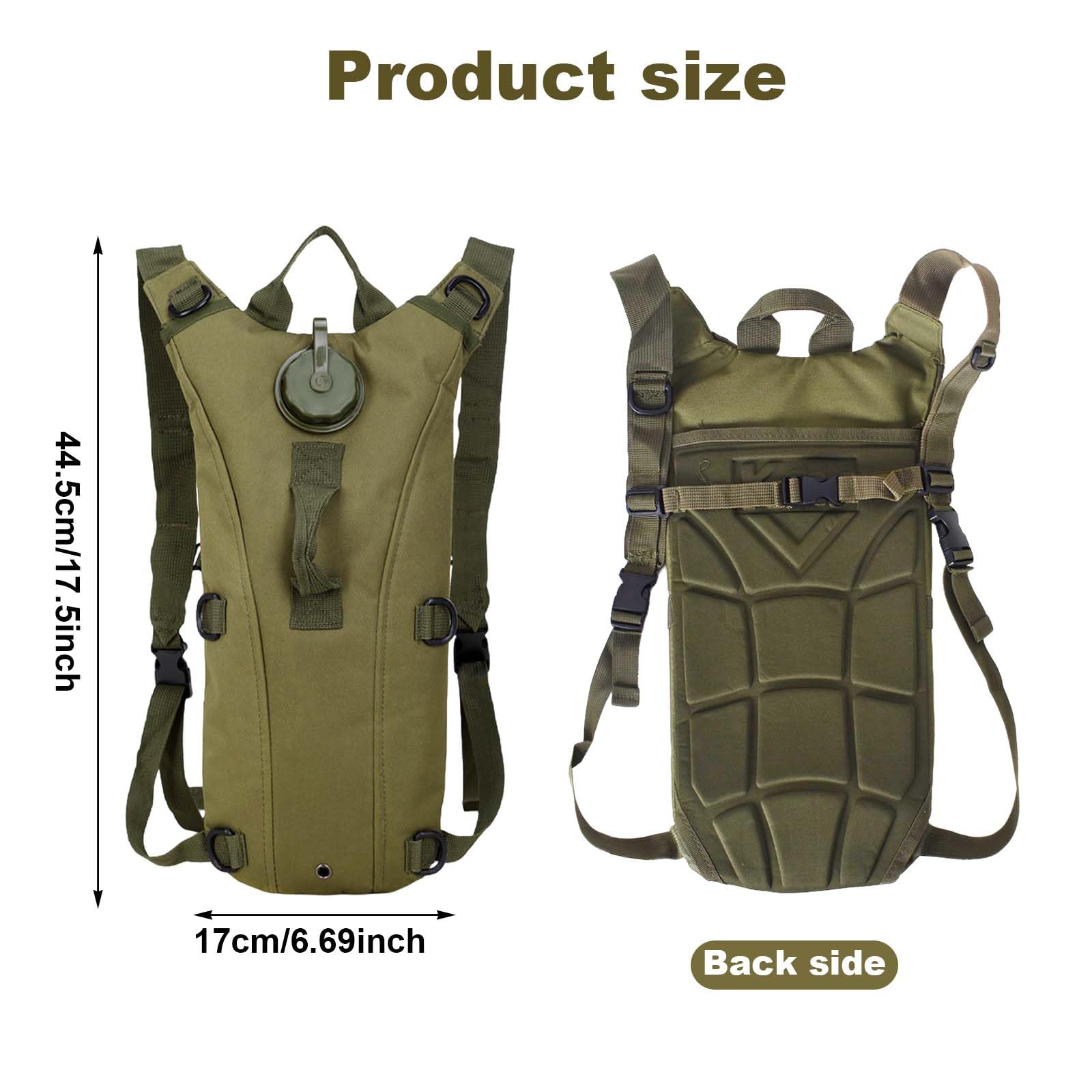 Versatile Hydration Backpack 3L- Lightweight & Durable Water Bladder Bag for Running Hiking, Cycling, Army Green - Image 2