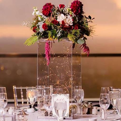 Miniatura 8 de Efavormart - Caja de exhibición transparente de acrílico y Lucite de 24 pulgadas para centros de mesa con tapa y base intercambiables