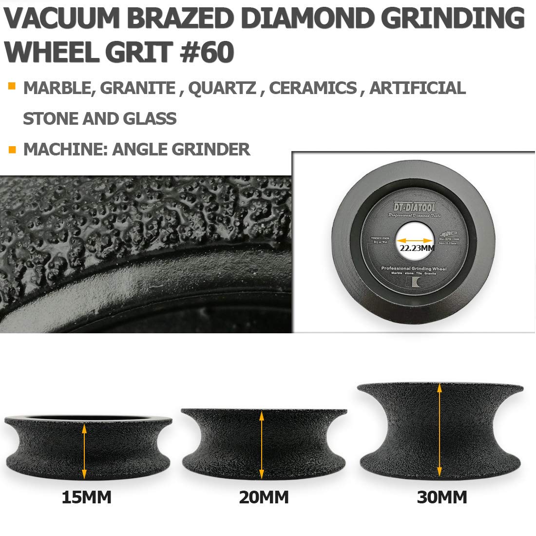 Meule Diamant Pour Profil Demi-rond 75 Mm Pour Marbre Granit