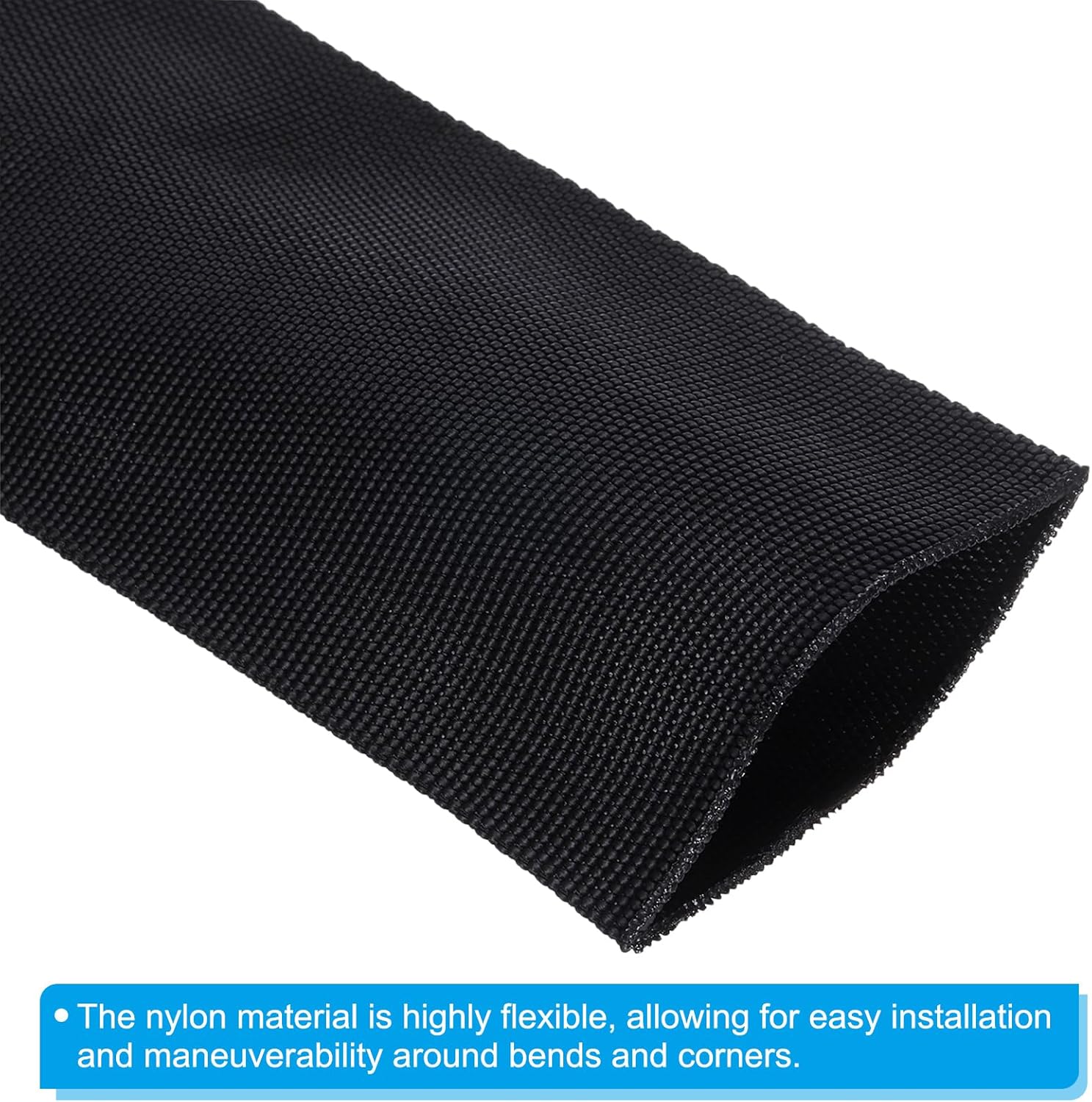 PATIKIL 2" Dia 24.6FT Nylon Protective Hose Sleeve, Cable Cover Sheath Protection for Welding Tig Torch Hydraulic Hose, Black