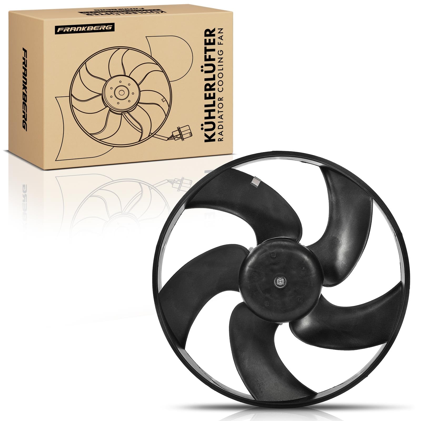 Frankberg Ventilateur, refroidissement du moteur, ventilateur de radiateur | Compatible avec: berline 206, 206 SW 2E/K, 206 CC 2D, 206+ 2L 2M, 206 Hatchback 2A/C