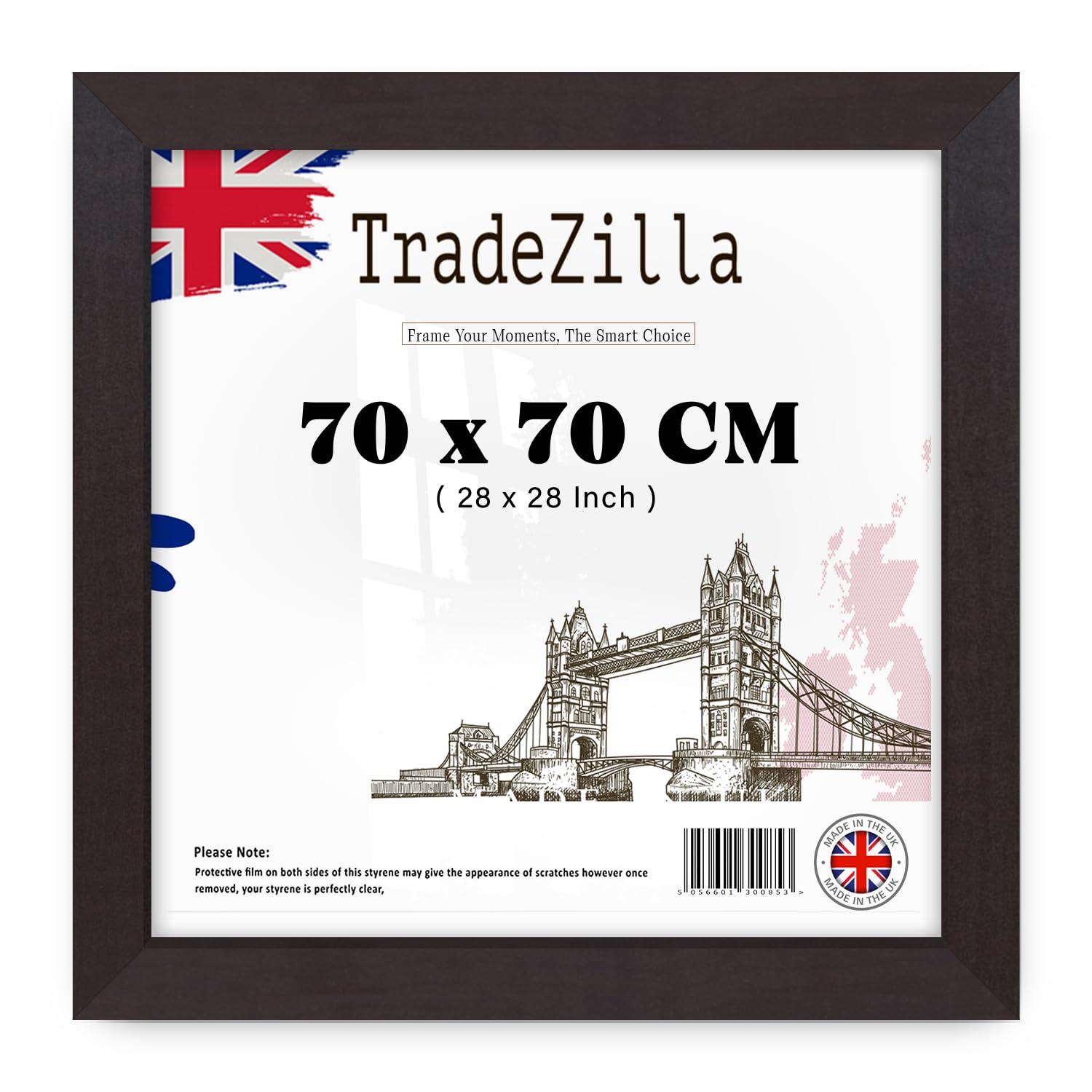 TradeZilla | Modern 700 x 700 mm wood Finish, 28x28 Inch Minimalist Wall Decor, Ready to Frame, for Office & Study Room (70 x 70 CM) [ Mahogany ]
