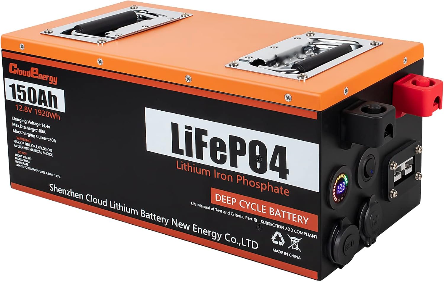 12V 150Ah LiFePO4 Deep Cycle Battery with 100A BMS, Perfect for RV, Solar System, Most of Backup Power