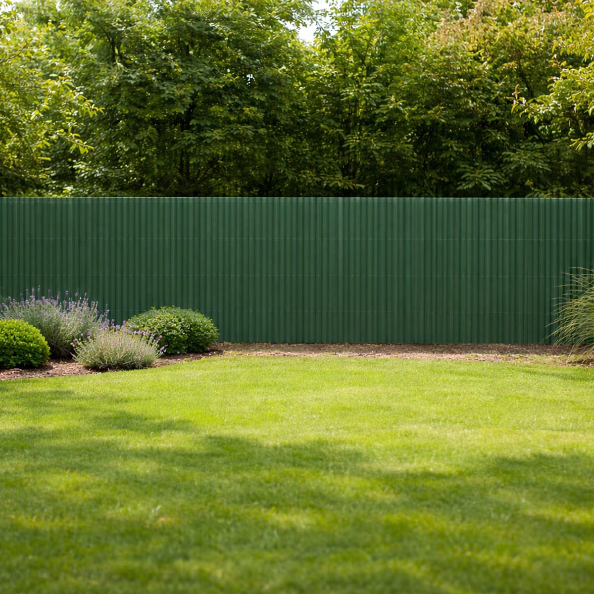 Canisse PVC occultant double face 1,5x3m vert - Kit complet avec fixation
