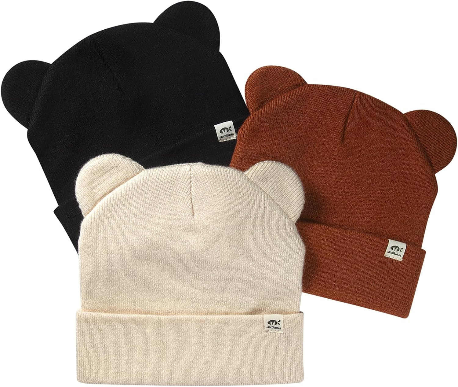3 Pack Baby Beanie Hat Infant Winter Hat with Bear Ear for Girls Boys 0-3 Years 3 Pack Baby Beanie Hat Infant Winter Hat with Bear Ear for Girls Boys 0-3 Years
