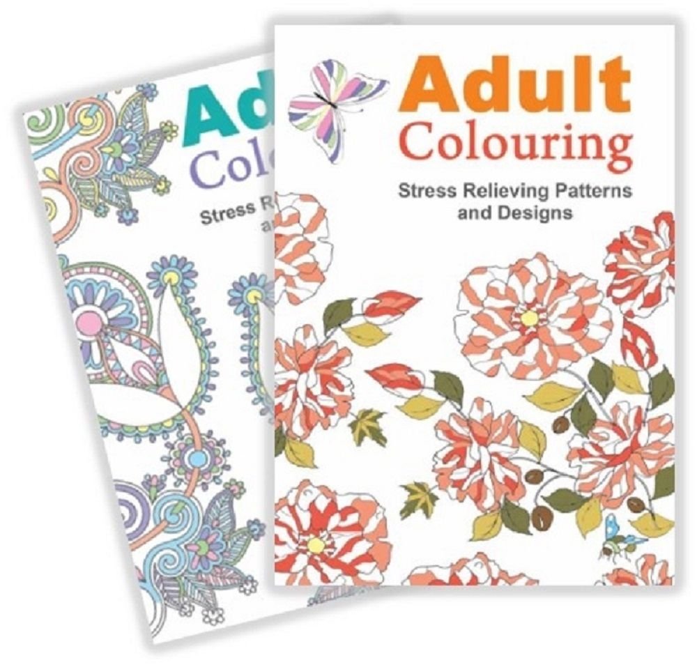 A4 Advance Colouring Books Colour Therapy Patterns  Set of 2 Anti-Stress  Books