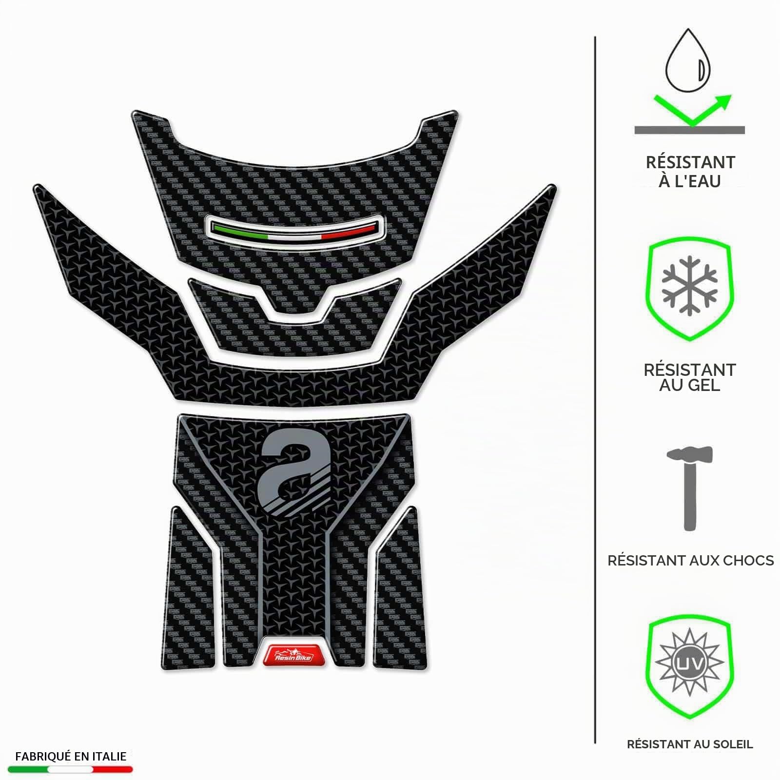 Resin Bike Autocollant Moto Compatibles avec Aprilia Tuono-RS 660 2020-2026. Protection Grip de Réservoir Moto Contre Les Chocs et Les Éraflures. Autocollant 3D Résinés Made in Italy