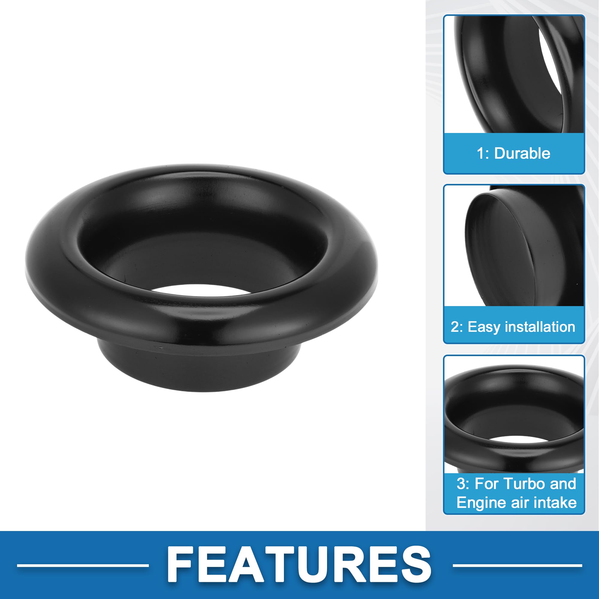 A ABSOPRO Campana Admisión Aire Negro 1Pc Aleación Aluminio Para Turbo | Color Negro, Diámetro Interior 3.98 Pulgadas, Diámetro Exterior 6.50 Pulgadas, Altura 2.48 Pulgadas