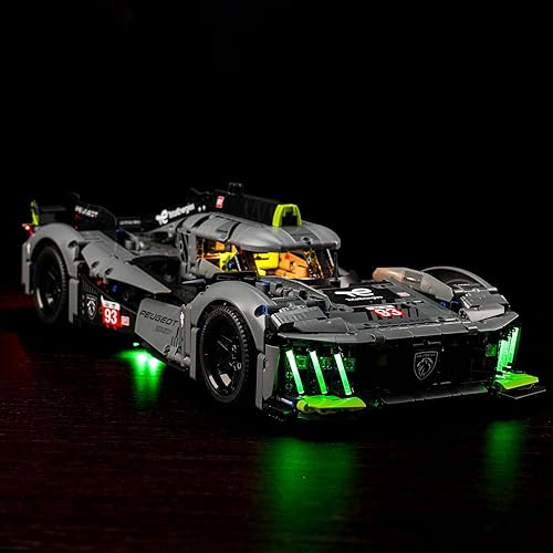 Kit de luces LED compatible con Lego Peugeot 9X8 24H Le Mans Hybrid Hypercar 42156, accesorios de iluminación de bricolaje compatibles con Lego