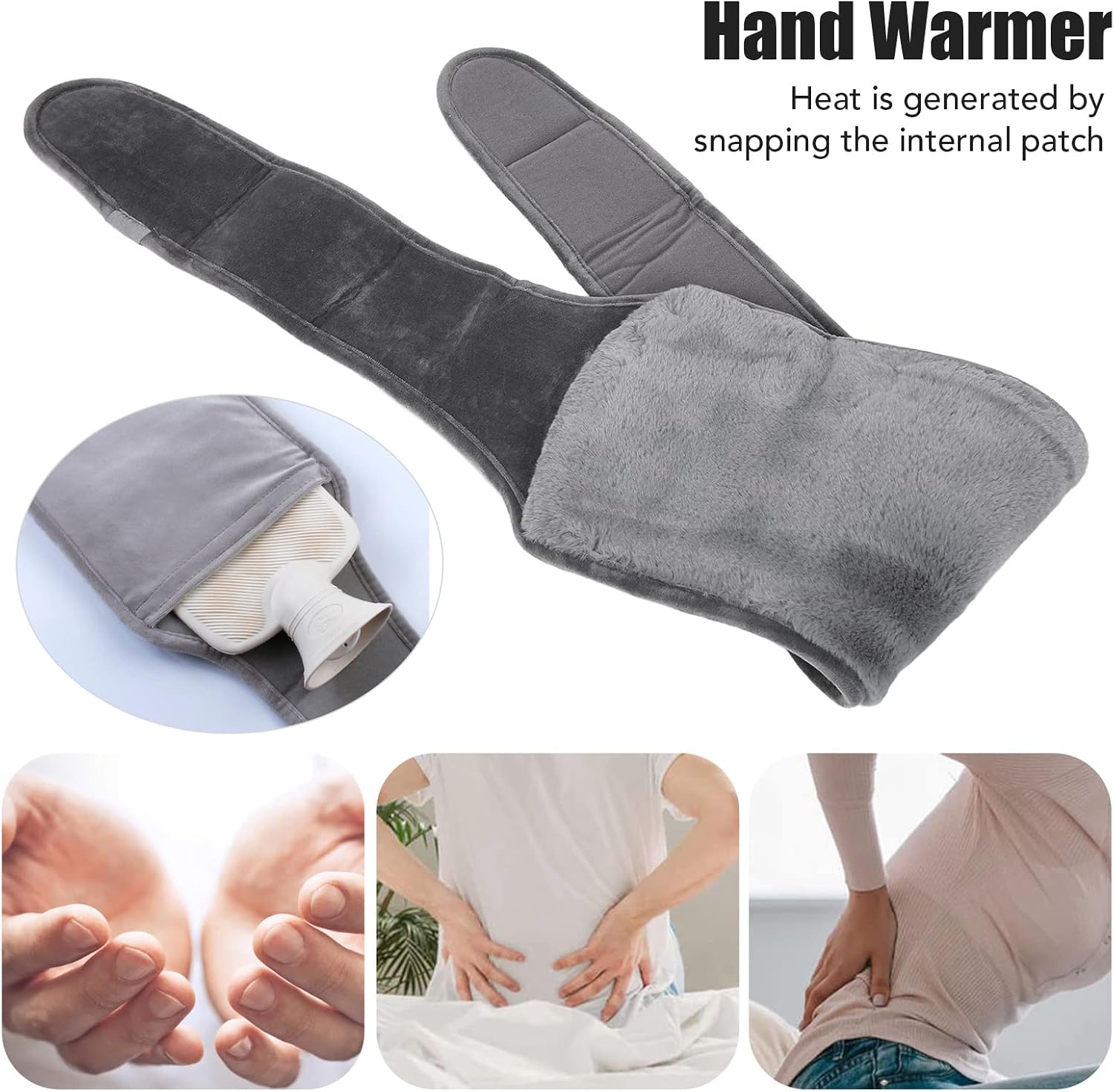 Hot Water Bag with Waist Belt Cover Rubber Thick Waist Cover for Neck Shoulders Leg Belly