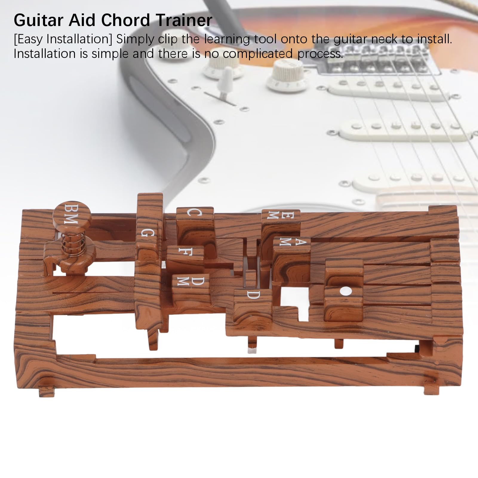 Przystawka do Akordów Gitarowych, 10 Akordów Dociskowych Narzędzie do Akordów Gitarowych dla Początkujących, Pomocnik do Akordów Gitarowych do Gitar Ludowych 36–41 Cali