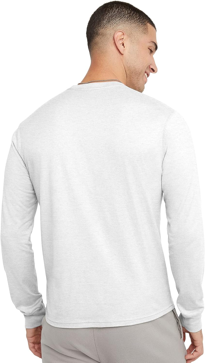 Hanes Men's Originals Long Sleeve Cotton T-Shirt, Classic Crewneck Tee for Men, Available in Tall - Image 2