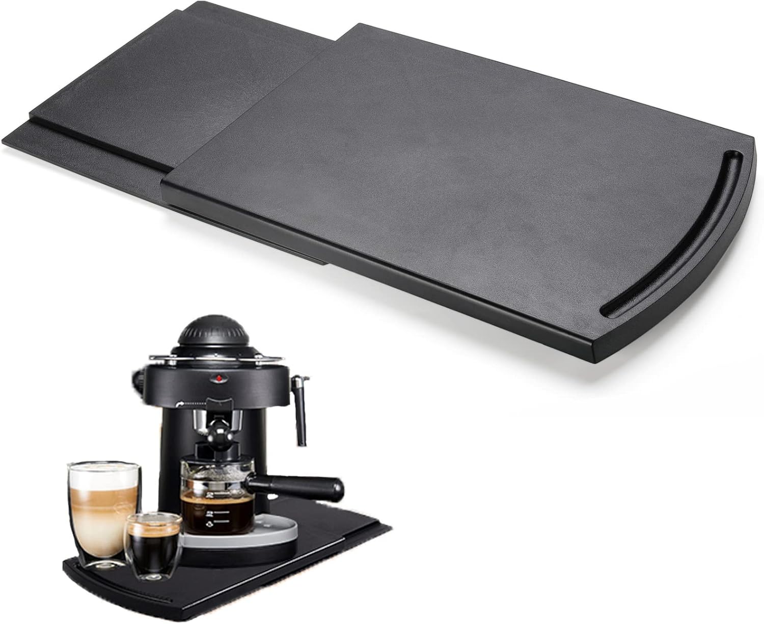 12" Sliding Coffee Maker Tray, Kitchen Caddy Coffee Tray Mat, Under