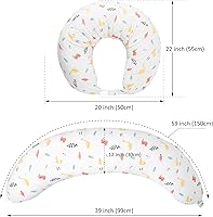 Vista 7 de BYRIVER Almohada de embarazo en forma de C con funda, almohada de rodilla para dormir de lado, rodillas, piernas, dolor de cadera, almohada