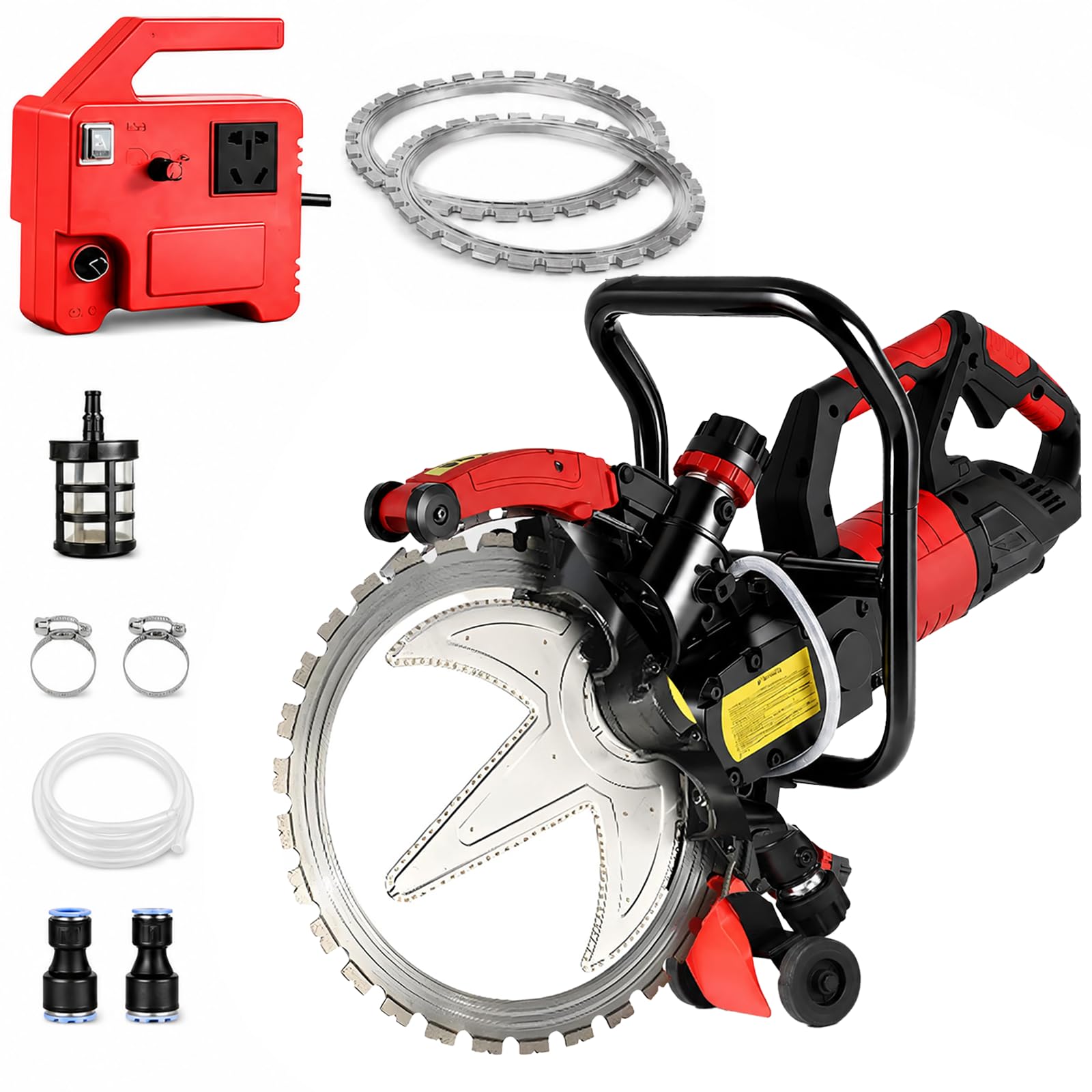HCAUYNN Concrete Ring Saw - 290mm Deep Cut Wall Chaser with Water Pump for Floor Brick Stone and Masonry