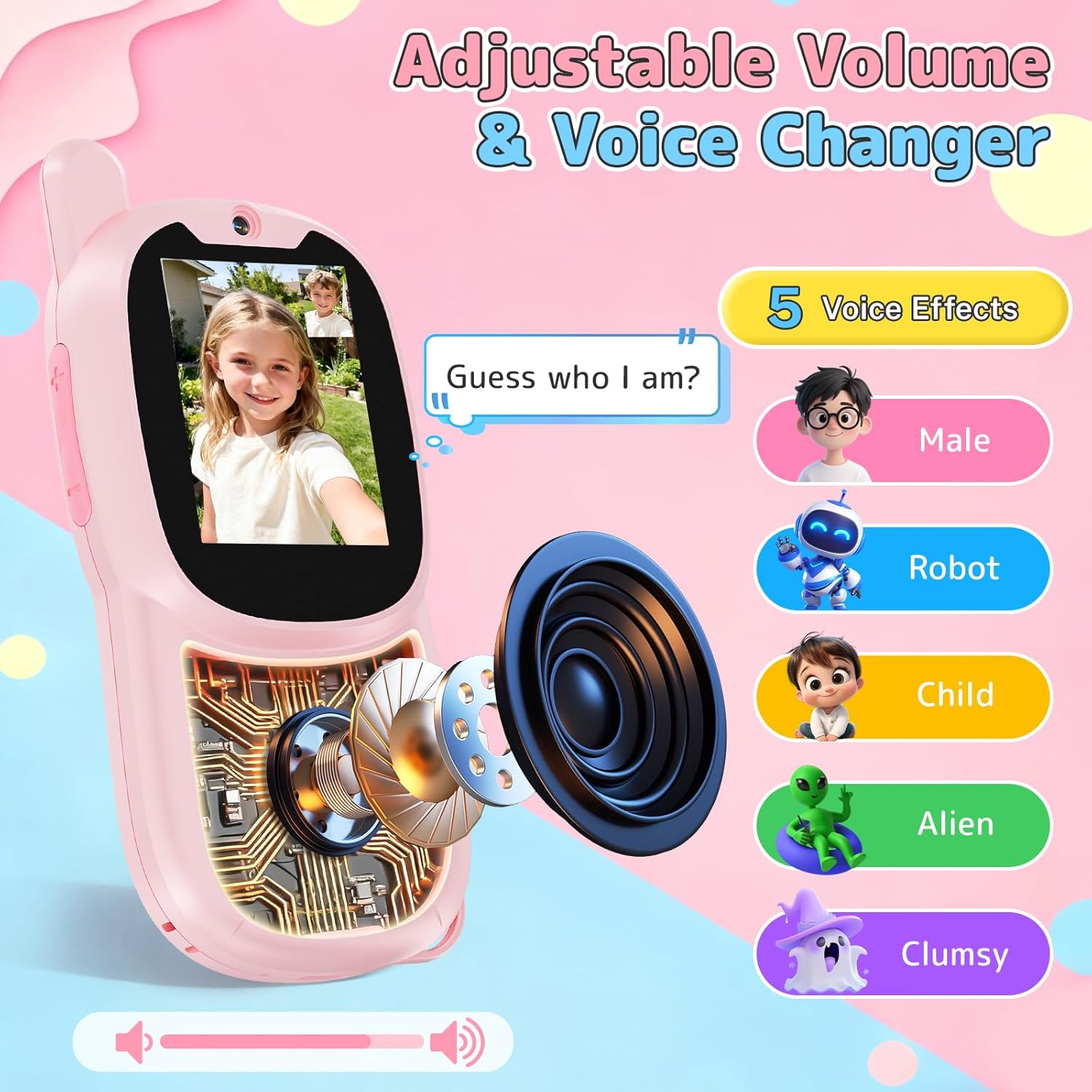 Kids Video Walkie Talkies with Camera, 2 Pack Rechargeable Walkie-Talkie Toys for Boys & Girls Aged 3-12, Christmas Birthday Gifts for 3 4 5 6 7 8 Year Old (Blue & Pink)
