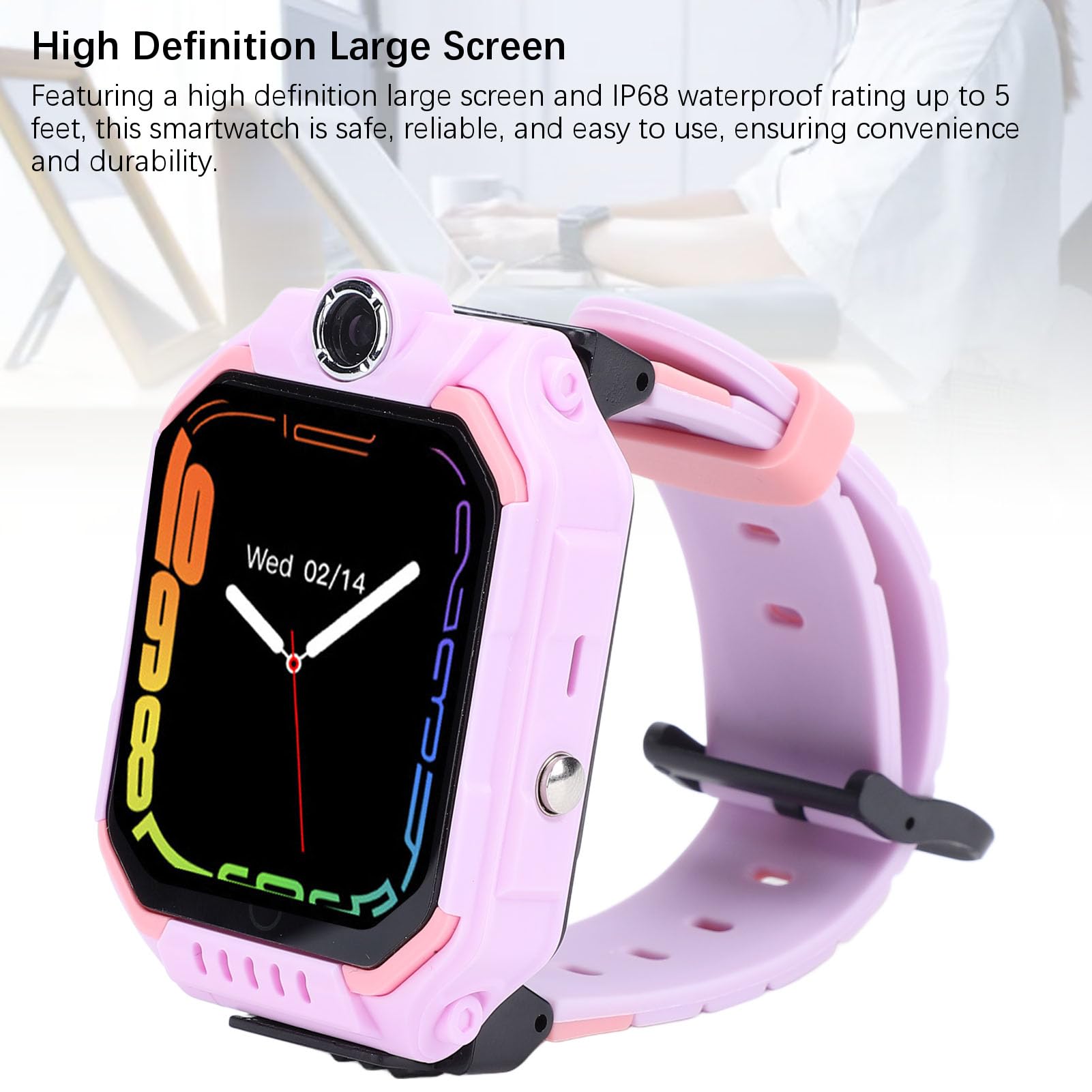 PUSOKEI Smart Watch per Bambini, Orologio Digitale con Schermo HD, Orologio Telefonico con Chiamate, SMS, Fotocamera, modalità Scuola, Funzione SOS, Posizione, Sveglia, Impermeabile IP68