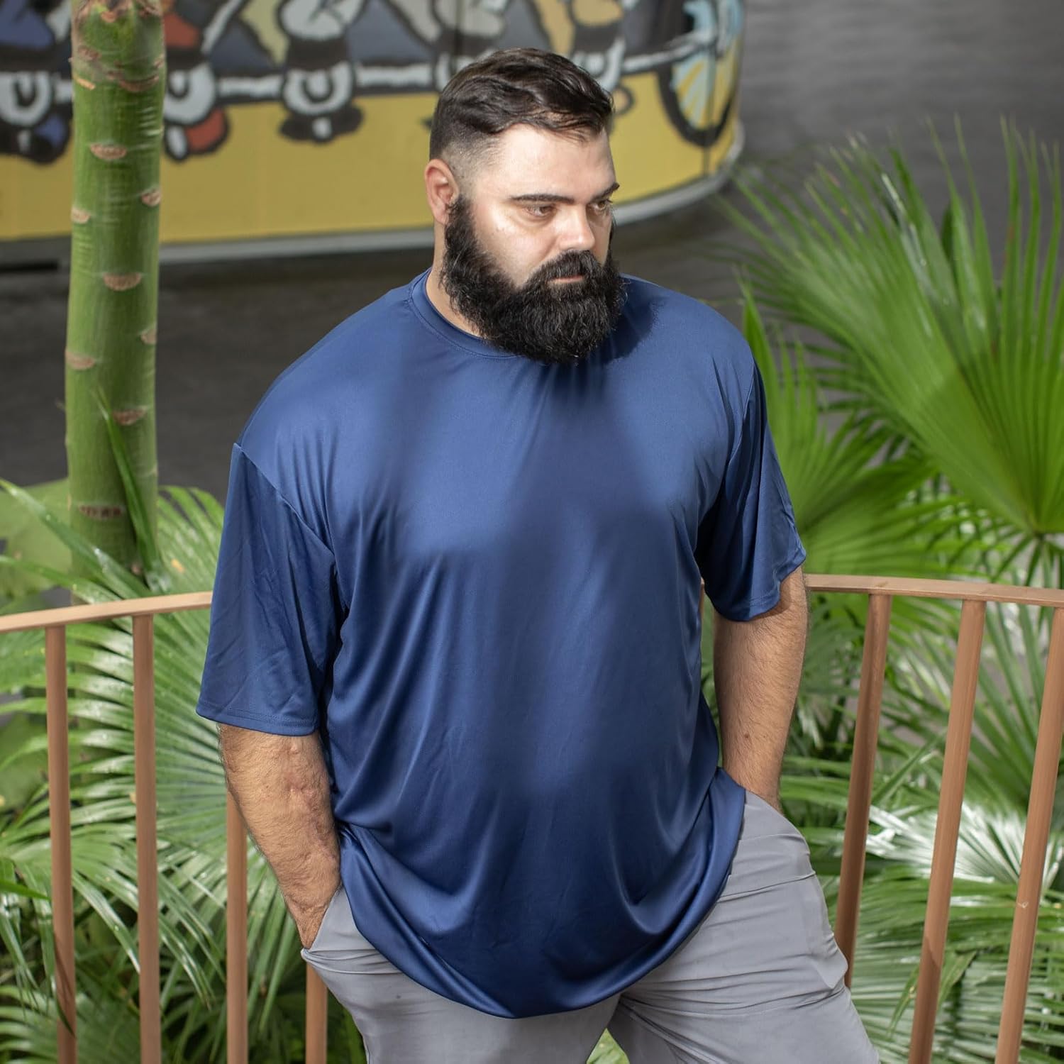 Men’s Big and Tall Shirts Cooling Quick Dry Moisture Wicking Workout Athletic Lightweight Short Sleeve Active T-Shirt - Image 2