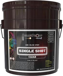 BP Resins: Single Shot |100% Solids Epoxy Resin Kit (3 Gallons) Solvent-Less, Two Component Gloss Coat Finish- Low VOC! Industrial Use, Garages, Floors, Wood, Acrylic & More! (Clear) + Free Mixer