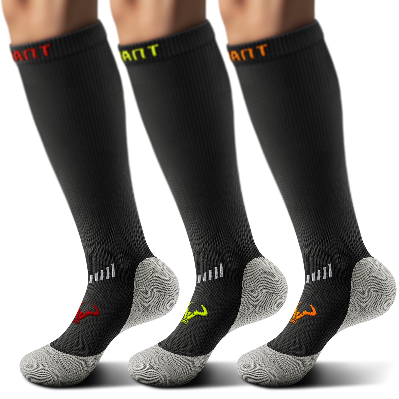 BULLIANT Compression Socks 3Pairs-15-20mmHg Circulation - Compression Socks | Mubboo