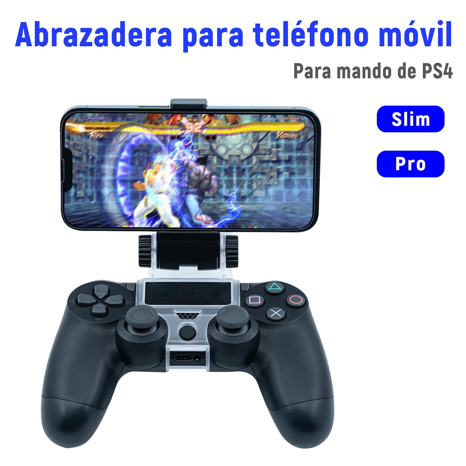 Mcbazel Smart Phone Clip Holder Mount Stand para PS4 / PS4 Slim / PS4 Pro Controller Negro