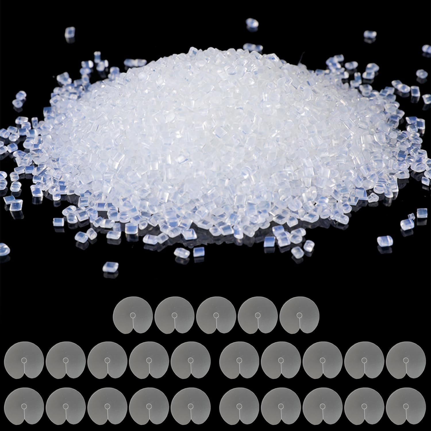 UNVOJL 20Pcs Hair Extension Pads with 50g Hair Extension Keratin Granule Transparent Keratin Glue Hot Fusion Extension Glue Hair Extensions Scalp Protector Heat Shield Guards