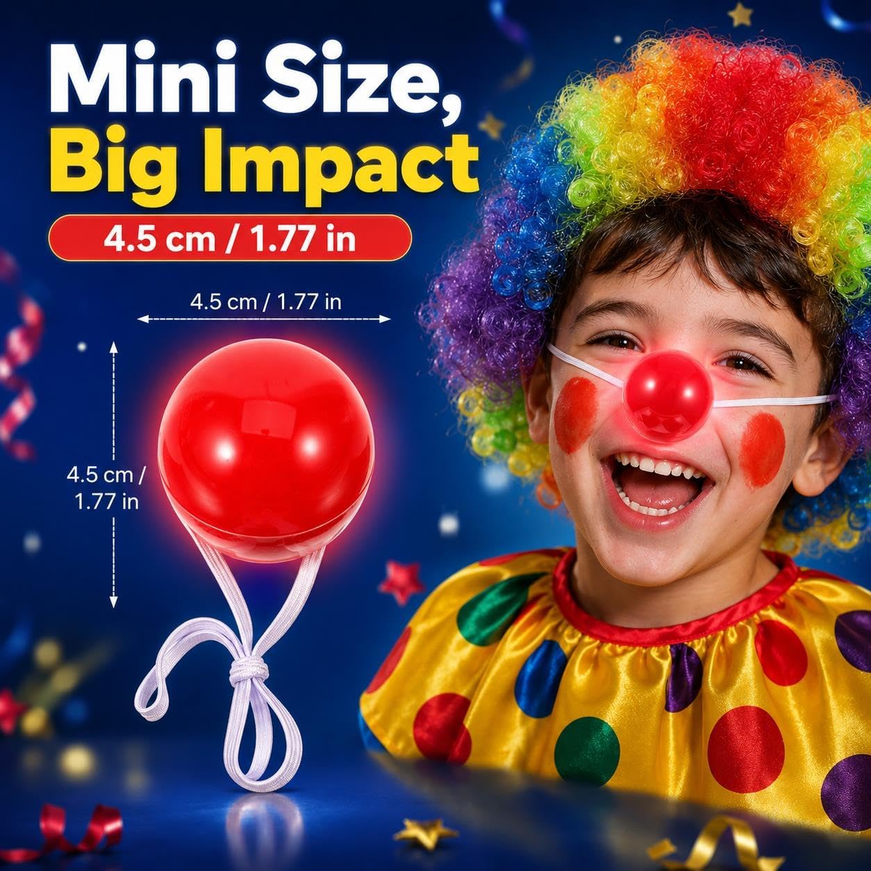 Toddmomy Red Plastic Clown Nose 12Pcs Light Up Clown Nose Glowing for Halloween Christmas Costume Props