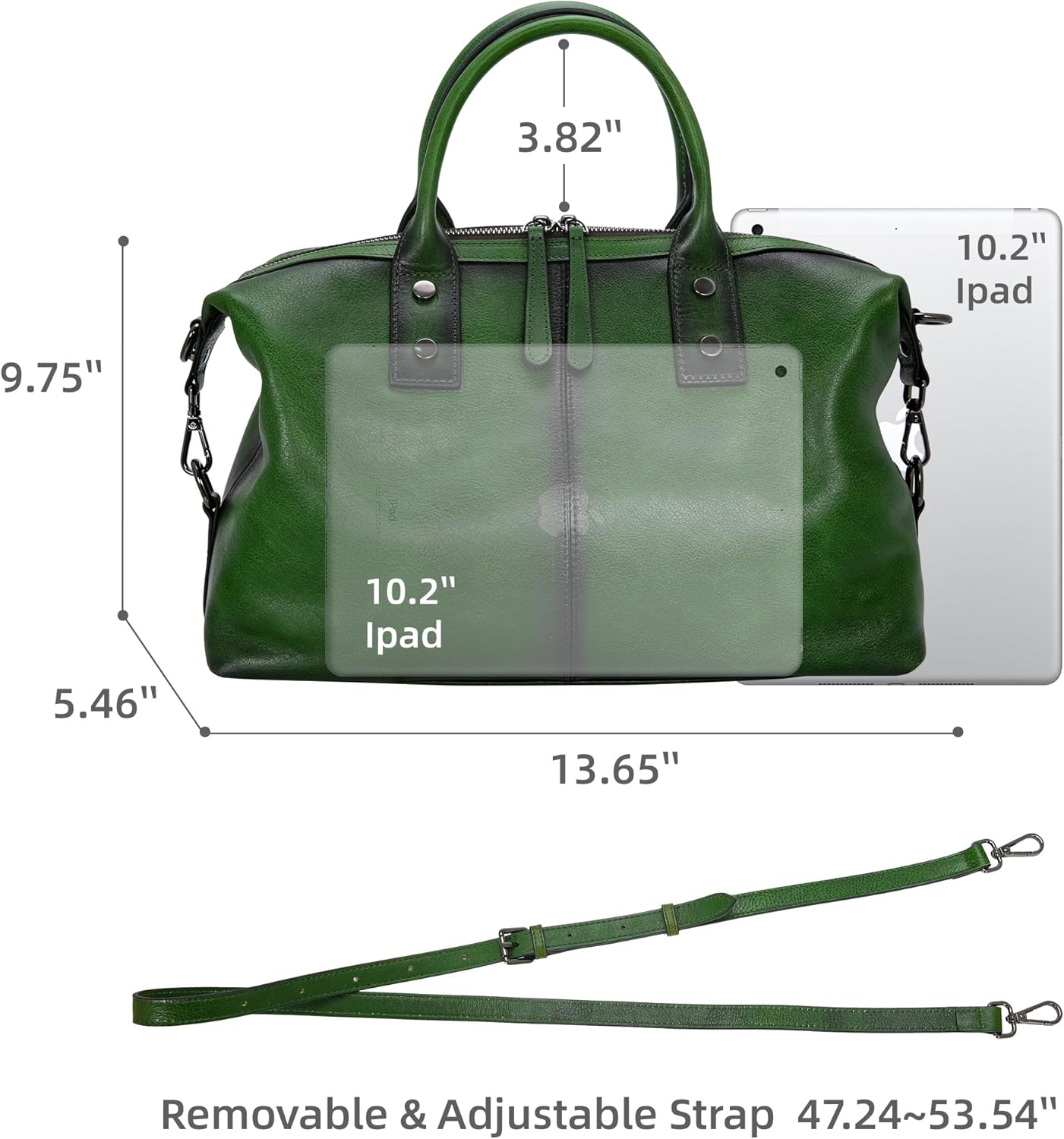 Iswee Genuine Leather Satchel Tote Bag Top Handle Handbag Designer Shoulder Bag Large Capacity Cross Body Bag - Image 4