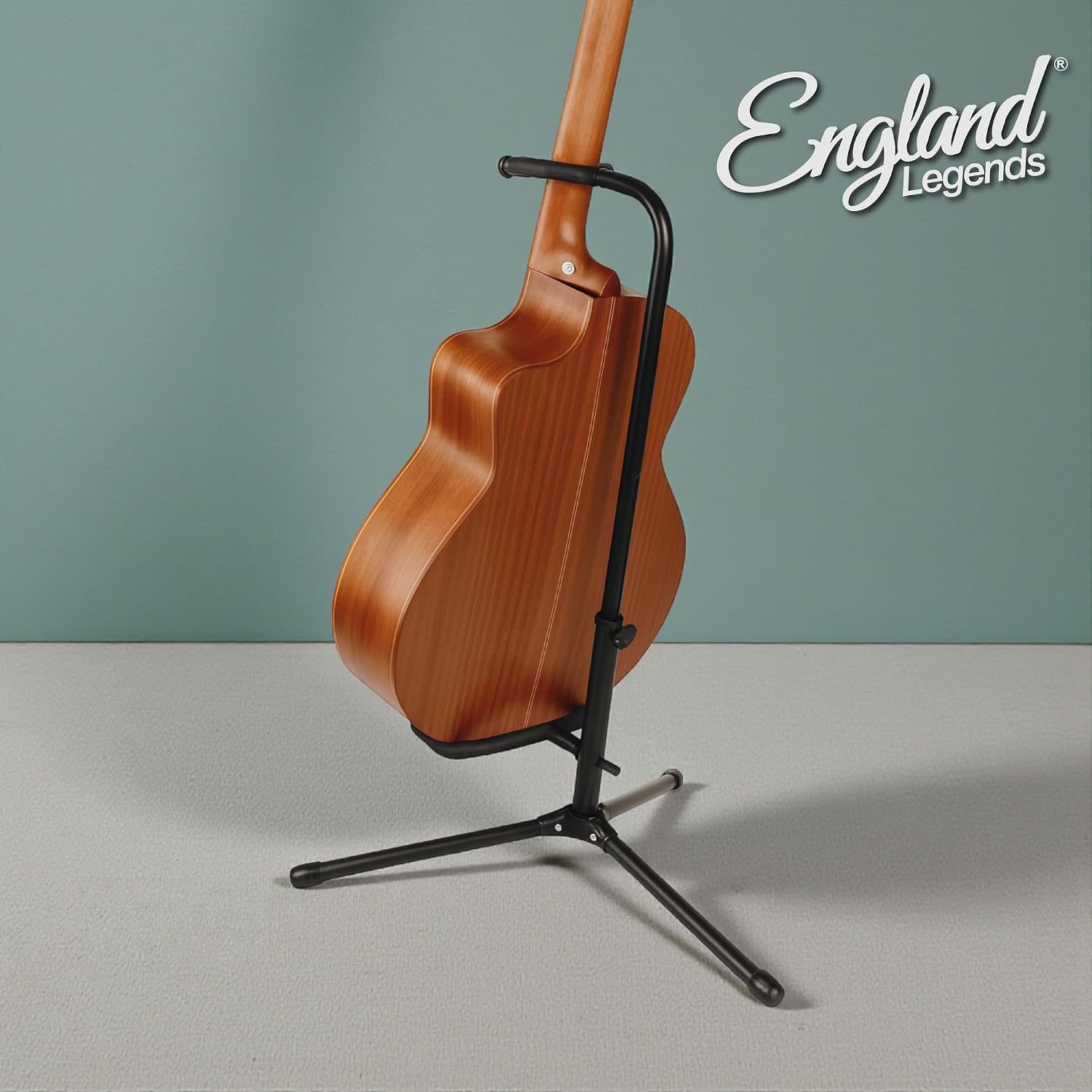 Guitar Stand – Adjustable A-Frame Foldable Floor Stand with Secure Lock – Heavy-Duty Steel – Compatible with Electric, Acoustic, Classical & Bass Guitars
