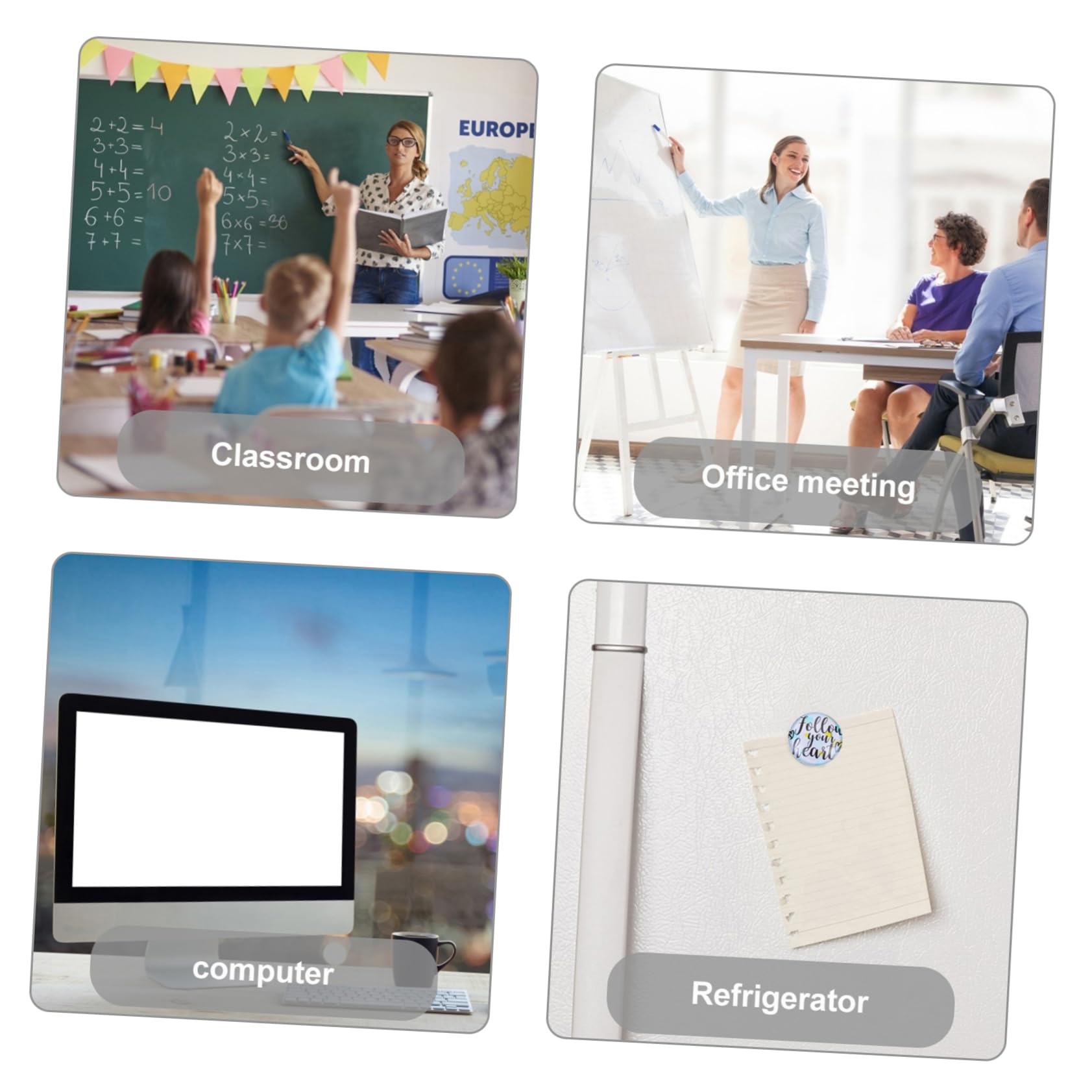 ARTIBETTER 4 Sätze Wiederverwendbare Whiteboard Radierer Magnetische Tafelradierer Für Büro Schule Und Zuhause Aus Weichem Für Trockene Wischmarker Praktische Reinigungslösung 10 Stück * 4