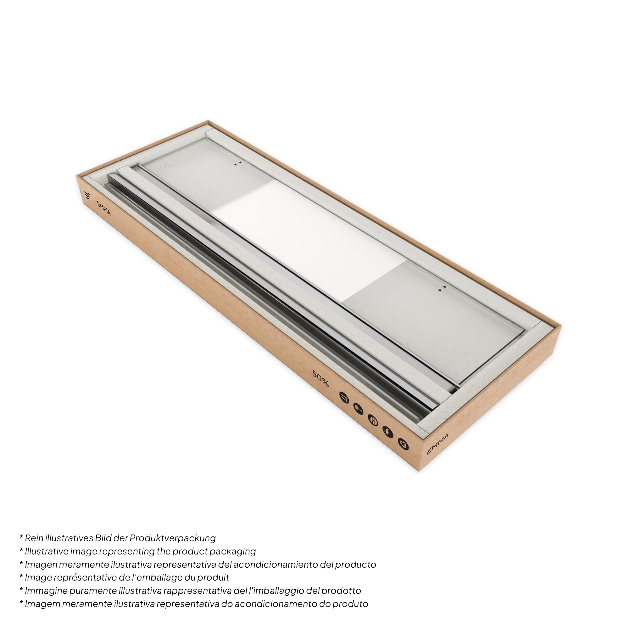 Mampara de Ducha Emma 100x80x190cm, NO REVERSIBLE, Puertas Plegables, Ajuste 98.5-100.5x78.5-80.5cm, Perfiles Cromo, Cristal Templado Parcialmente Satinado 6mm