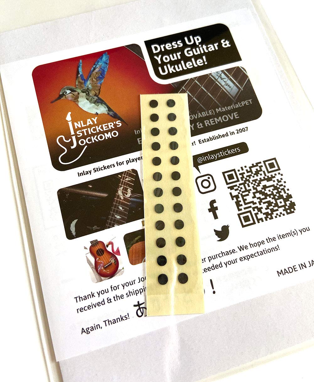 Inlay Sticker Fret Markers for Guitars &amp; Bass - 1/8" Small Side Marker Dots - Black Pearl