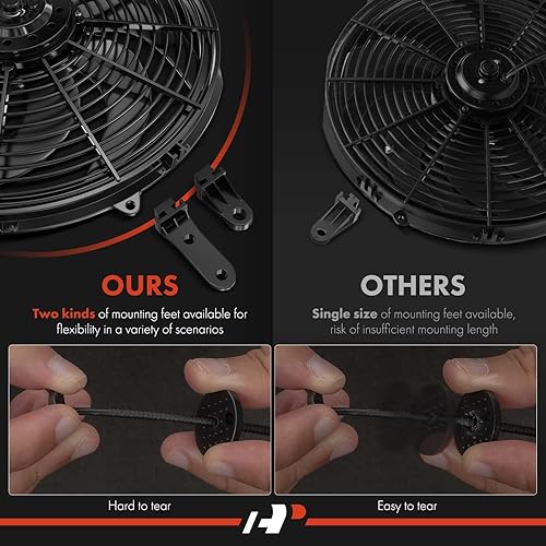 Miniatura 5 de A-Premium 6.5'' 6.5 inch Slim Fan Pull Universal Electric Radiator Cooling Fan Assembly, 12V 80W with Mount Kit