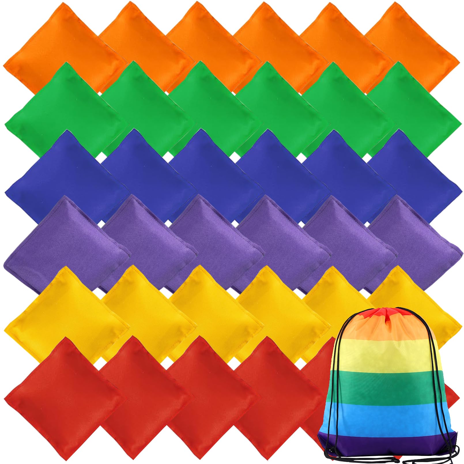 ailixinda 36 Pack Bean Bags for Tossing,Mini Colorful Cornhole Bean Bags,Nylon Bean Bag Hand Toss Games for Kids,Tossing Beanbags Toy with Carry Bag,